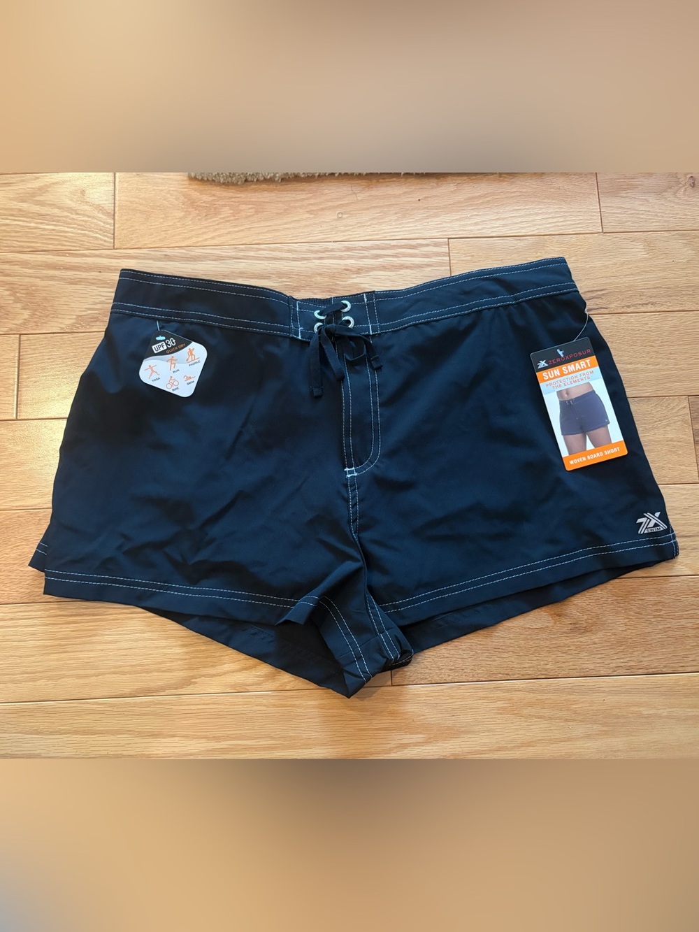 Zeroxposur Black Swim Shorts Size 14 (XL)  Quick Dry Sun Protection